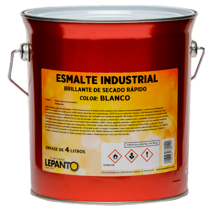 ESMALTE IND. S.R. BLANCO BRILLO 4 L
