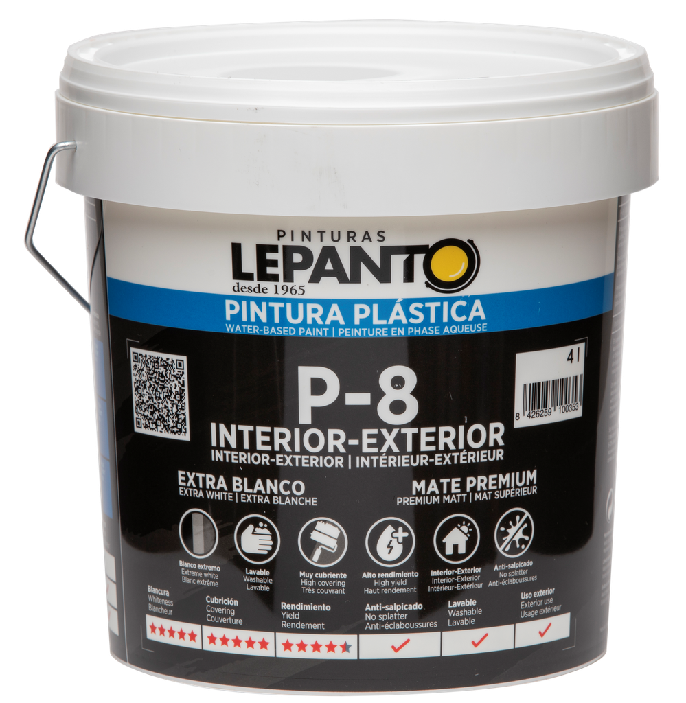 P-8 INT-EXT  EXTRA BLANCO 4 LTS